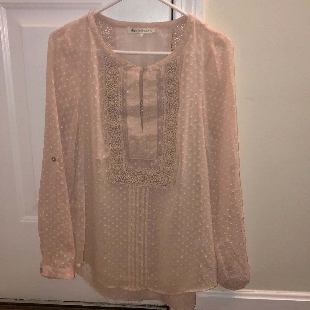 Pale pink blouse, size small